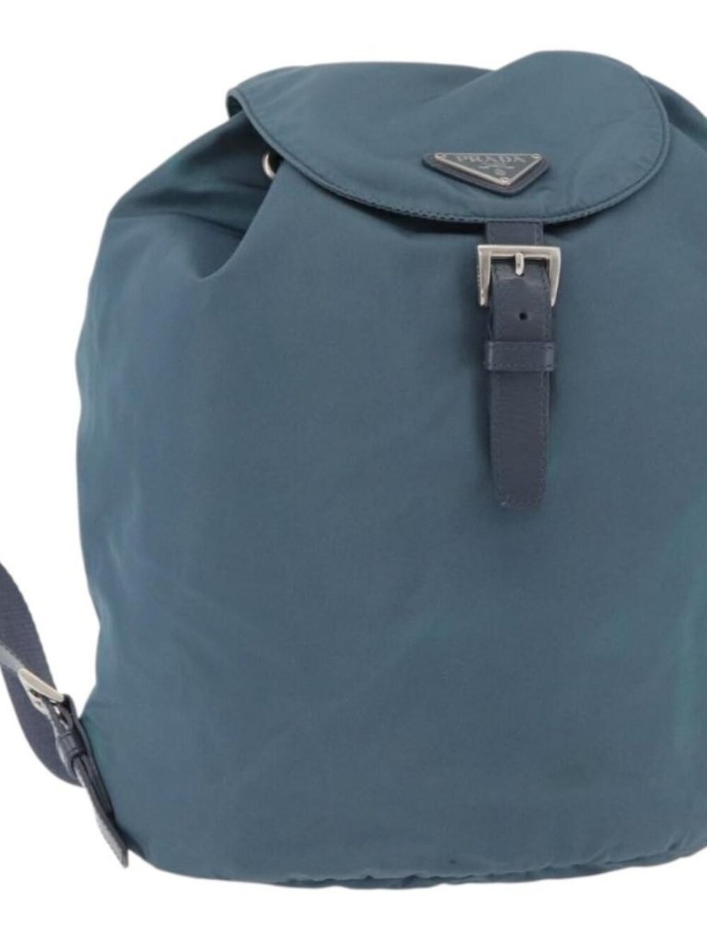 PRADA Backpack Nylon Blue Silver Auth 85634